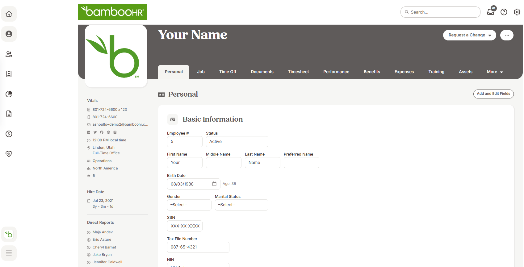 Candidate profile screenshot